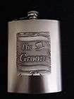 Weddings   New In Gift Box   The Groom Stainless Steel 6oz Hip Flask