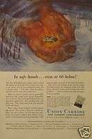 1949 UNION CARBIDE AND CARBON CORP Vintage Print Ad  