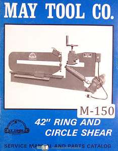 May Tool Co. 42, Circle Shear Service & Parts Manual  
