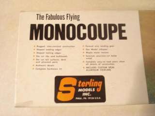 ORIGINAL STERLING MONOCOUPE C/L MODEL AIRPLANE KIT ** EXC 