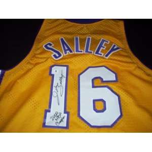  GAI Authentic John Salley Autograph Gold Los Angeles Lakers Jersey 