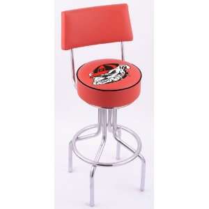  University of Georgia Steel Stool with Back, 4 Logo Seat 