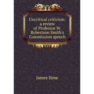   Robertson Smiths Commission speech James Sime  Books