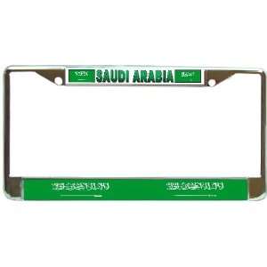  Saudi Arabia Arabian Flag Chrome Metal License Plate Frame 