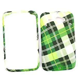  HTC CHACHA / HTC Status Green Plaid Hard Case, Cover 