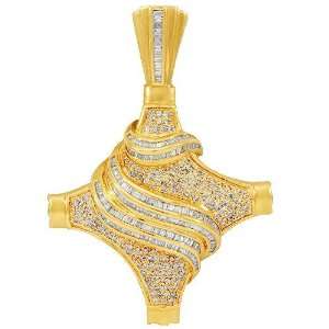   14K Yellow Gold Mens Diamond Pendant 5.75 Ctw Avianne & Co Jewelry