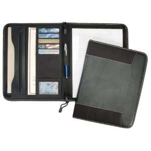  Black Simple Zipped Around Conference Padfolio Office 