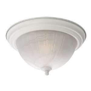  Melon Glass Flush Mount in White