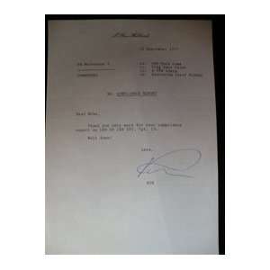  Signed Hubbard, Ron L Typed Note Ron 9/21/77 Sports 