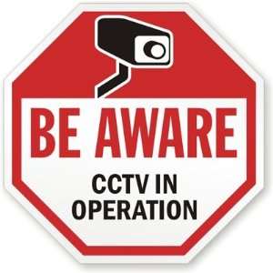  Be Aware CCTV In Operation (With Graphic) Plastic Sign, 10 