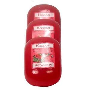  Kappus Strawberry Soap, 3 X 3.2 ounces. Beauty