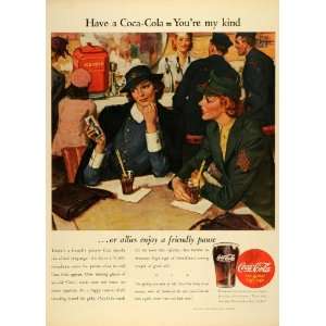  1944 Ad Coca Cola Co Soda Beverage Coke WWII Women in War 