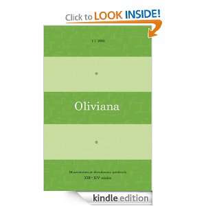 2003   1   Oliviana (French Edition) Groupe danthropologie sc 