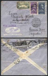 ITALY ITALIA EAST AFRICA to Argentina 1940 air cover, rare  