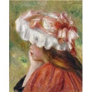  Head of a Young Girl In a Red Hat by Pierre auguste Renoir 