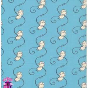   Be Boys Monkey Stripe Blue Fabric By The Yard Arts, Crafts & Sewing