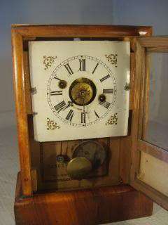 Late Victorian / Edwardarian Walnut American Mantel Clock ,  