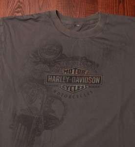   Davidson Motorcycles Grand Canyon Sedona AZ Gray Large Damaged T Shirt