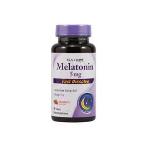  Natrol Melatonin 5Mg Fast Diss Strawbrry 90T Health 