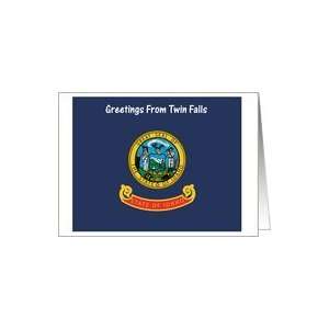  Idaho   City of Twin Falls   Flag   Souvenir Card Card 