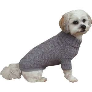  Medium Gray Patterned Pastel Turtleneck Dog Sweater