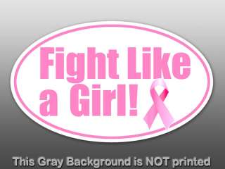 Oval Fight Like A Girl Sticker decal pink cancer ribbon  