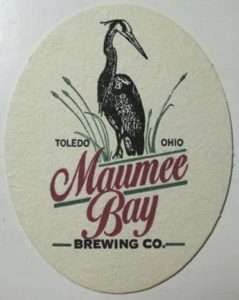 MAUMEE BAY BREWING Beer COASTER, Mat, Toledo, OHIO 1997  