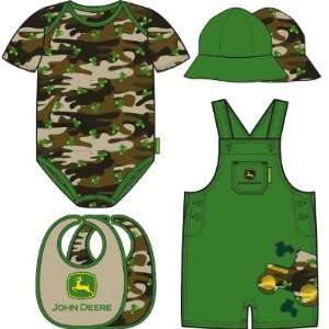  Newborn Layette 4pc Camo Shortall Baby