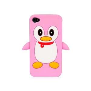  Pink 3D Penguin Cartoon Silicone Case Cover Skin for 