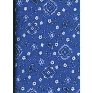  Cotton Polyester fabric Royal Blue bandana print 60 inch 