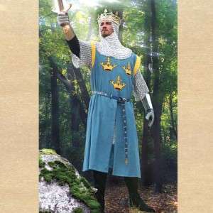 King Artur Medieval Mens Lined Cotton Tunic Halloween Costume S/M 