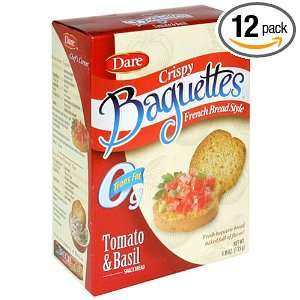 Dare Crispy Baguettes, Tomato & Basil, 4.8 Ounce Packages (Pack of 12 