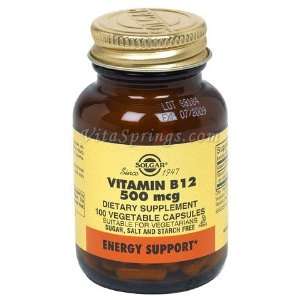Vitamin B12 500 mcg, 100 Vegetable Capsules, Solgar