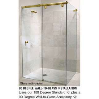 CRL Polished Brass Hydroslide 90 Degree Wall to Glass Sliding Shower 