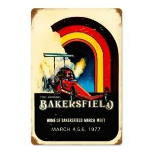  Bakersfield 19Th Drag Race Vintage Metal Sign