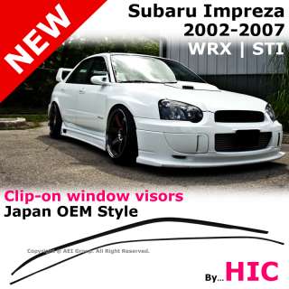 HIC Subaru Impreza WRX / STI 02 07 Clip On Smoke Window Visors Sun 