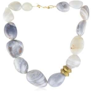 Citrine by the Stones Balagan Grey Botswana Agate Pebbles Necklace 