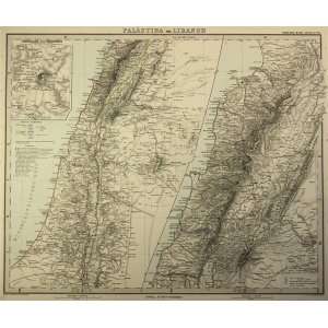  Stieler Map of Palestine and Lebanon (1890) Office 