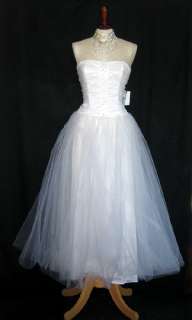 NWT Jessica McClintock White Rhinestones Tulle Dress Size 5  