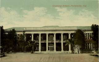 1909 Porterville, CA    Tulare County Postcard    Grammar School 