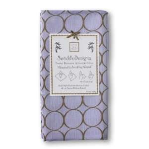   Marquisette Swaddling Blanket   Lavender with Mocha Mod Circles Baby