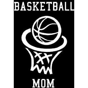  Basketball Mom, net & ball white window sticker 