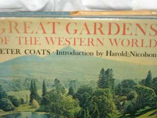 1963 GREAT GARDENS OF THE WESTERN WORLD Coats HCDJ  