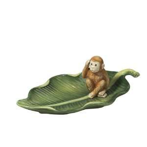  Tropical Rainforest Monkey on Leaf Server Plate Dish 