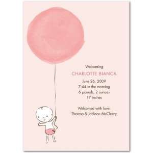   Girl Birth Announcements   Balloon Ride Chenille By Petite Alma Baby