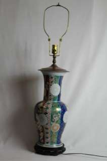 Japanese Meiji Period Imari Porcelain Vase Shape Lamp Circa 1900 
