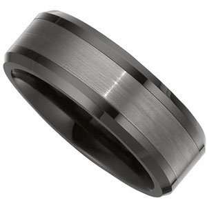 Ceramic CoutureTM Beveled Band with TungstenTM Inlay 8.00mm (Comfort 