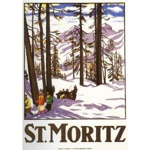 St. Moritz   1917 Rare Ski / Travel Poster
