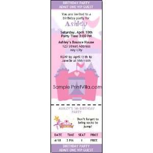 Bounce House Castle Party Ticket Invitation