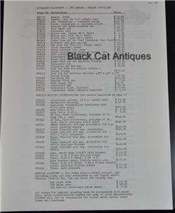 1964 Lot/4 Cushman Golfster/Truckster Price Lists NOS  